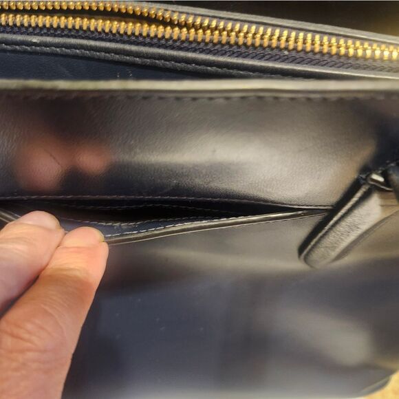 Radley London "Liverpool" Navy Blue  Leather Satchel/Crossbody Bag Ret.$348 - Picture 13 of 15